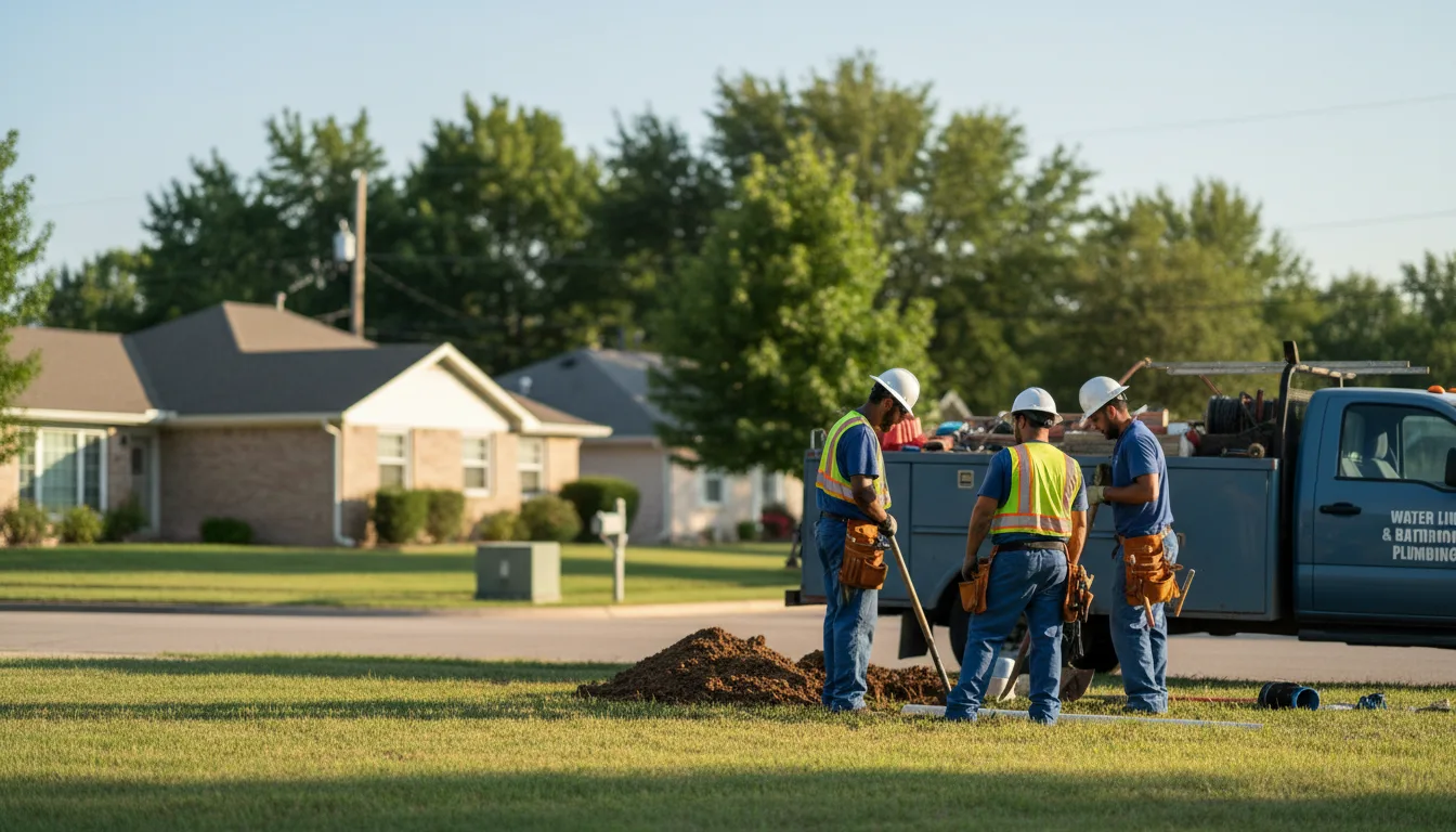 Residential water line and bathroom plumbing service in Bellwood, NE